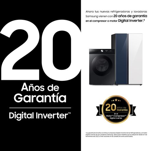 Lavadora SAMSUNG Carga Frontal 24Kg WF24B9600KVPE Negro.