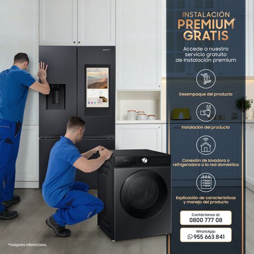 Lavadora SAMSUNG Carga Frontal 24Kg WF24B9600KVPE Negro.