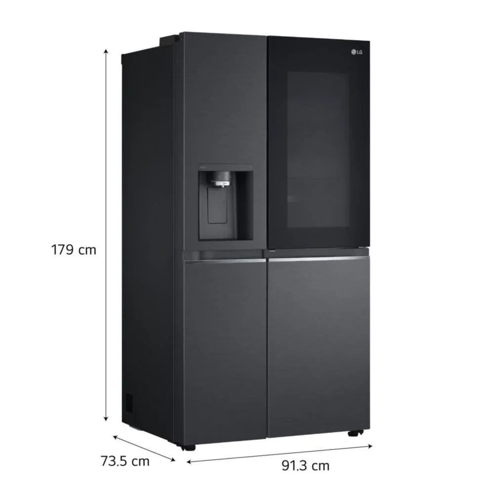 Refrigeradora LG Side By Side GS66SXT 617L Negro Mate
